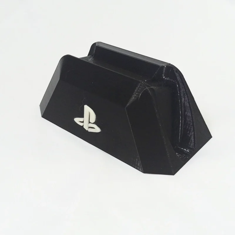 suporte controle playstation 5 preto com logo branco